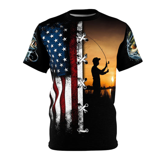American Fishing 3D Graphic T Shirt