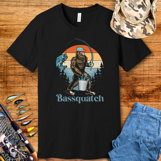 Bassquatch Fishing T Shirt