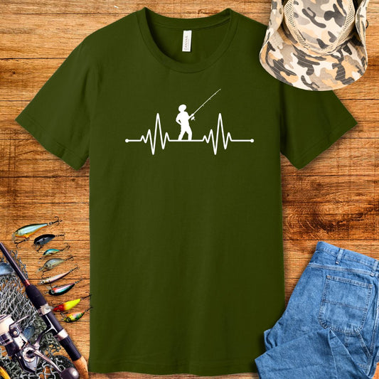 Fishing Heartbeat T Shirt