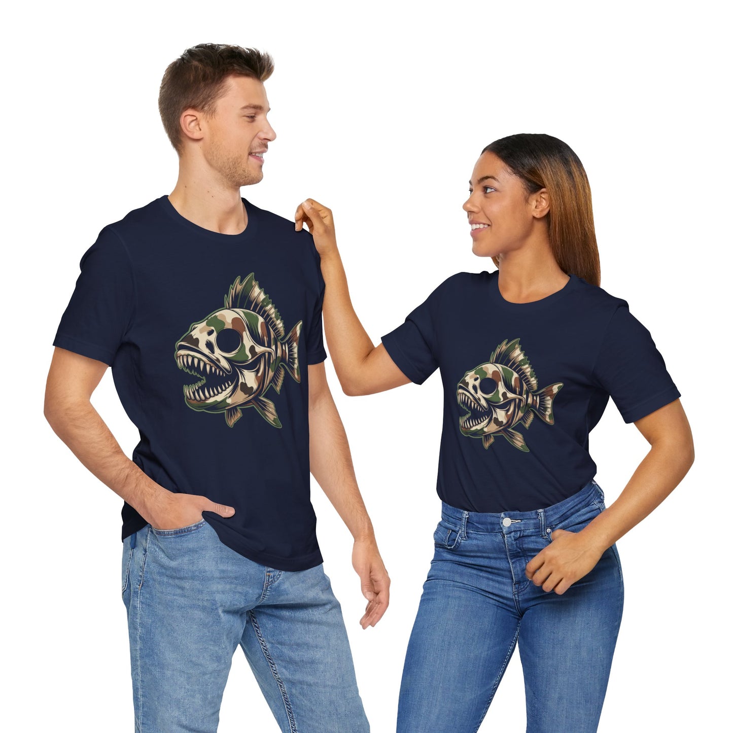 Camo Skeleton Fish T-Shirt