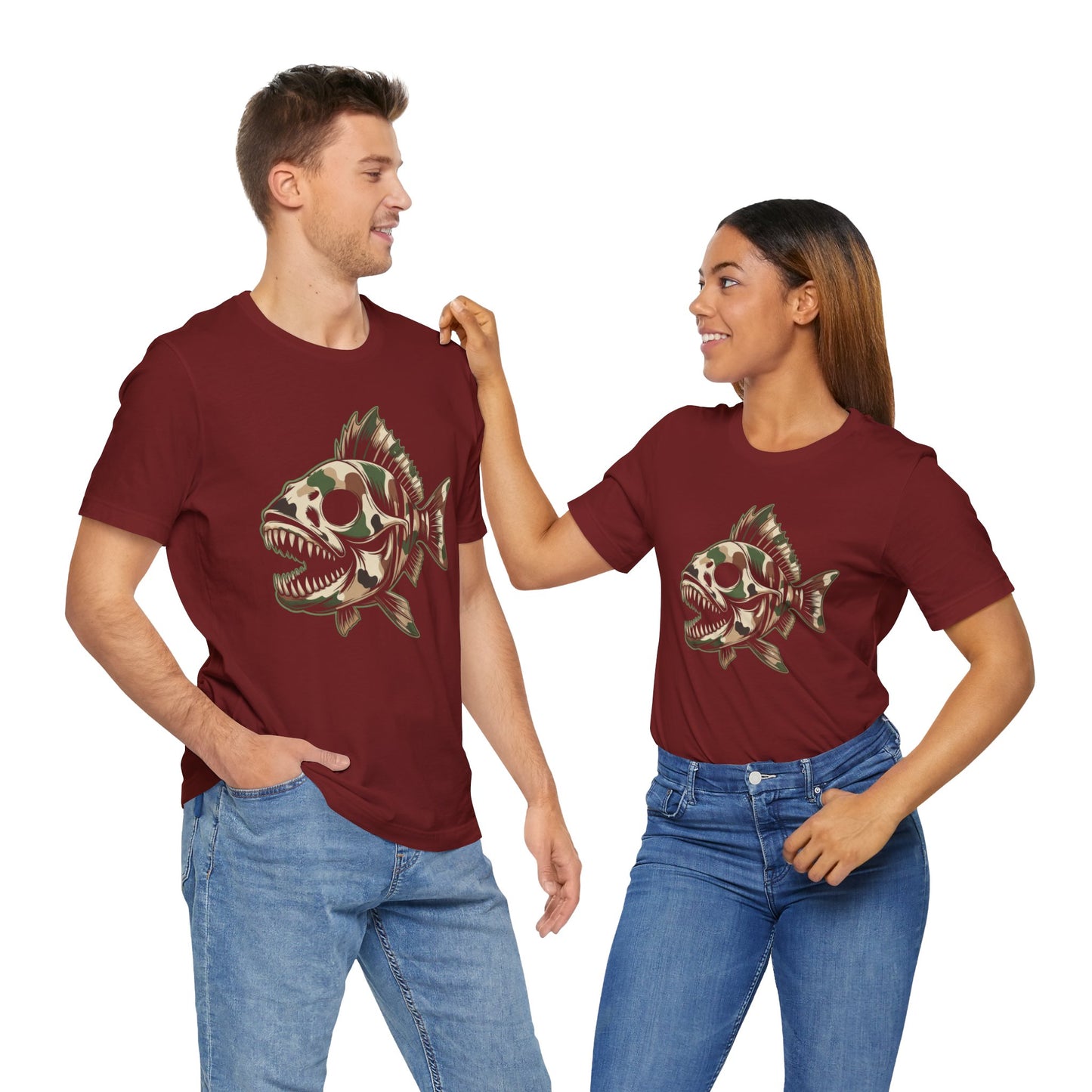 Camo Skeleton Fish T-Shirt