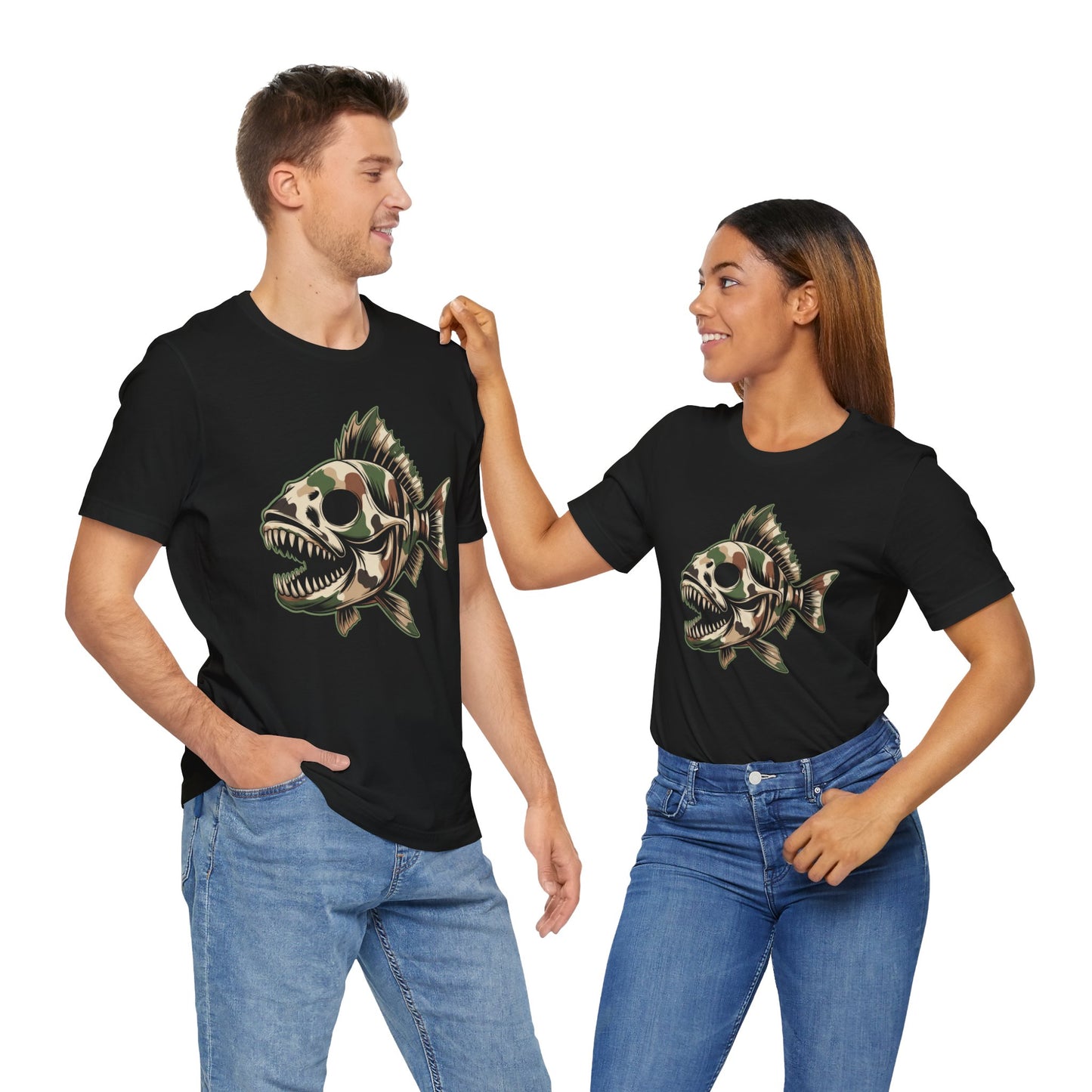 Camo Skeleton Fish T-Shirt