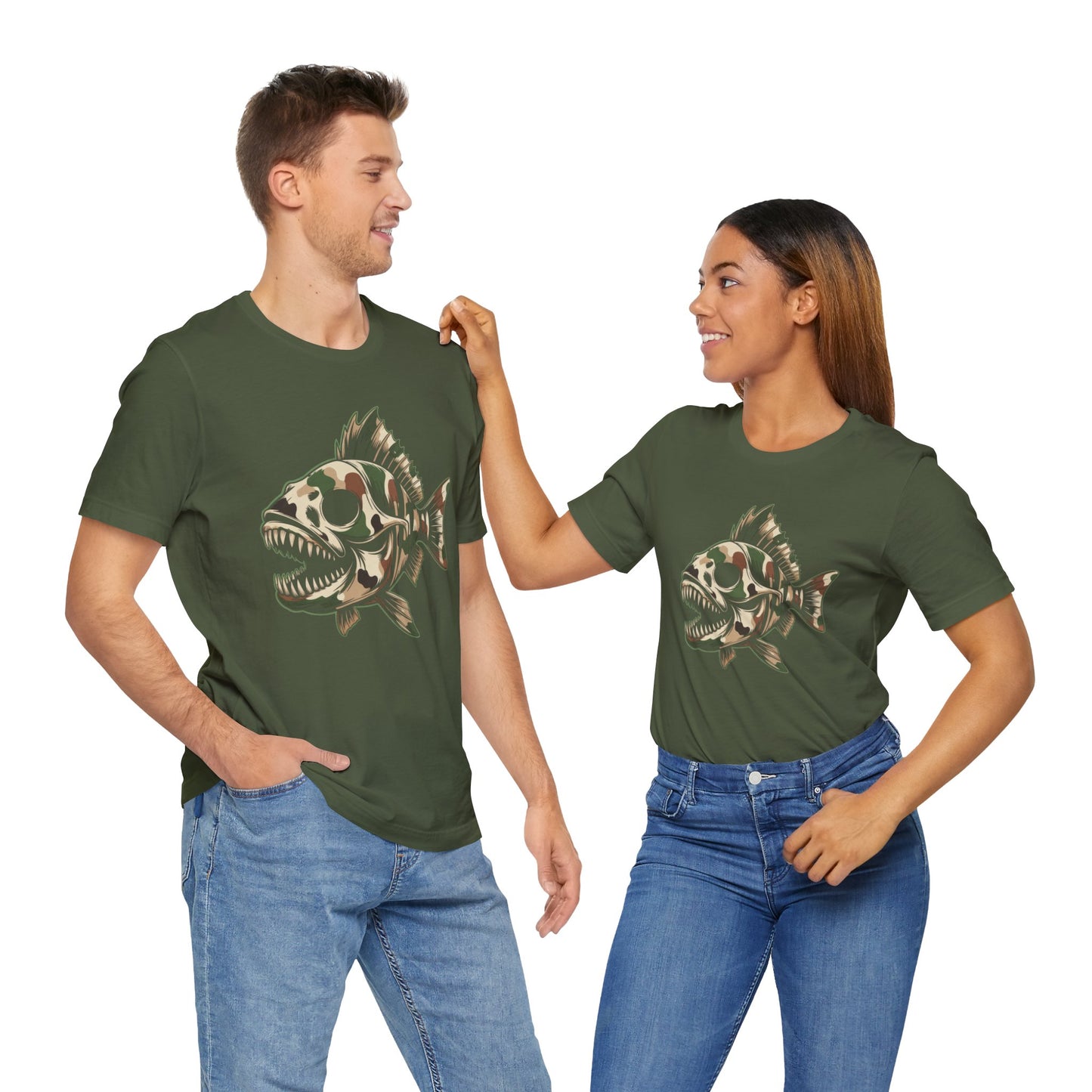 Camo Skeleton Fish T-Shirt