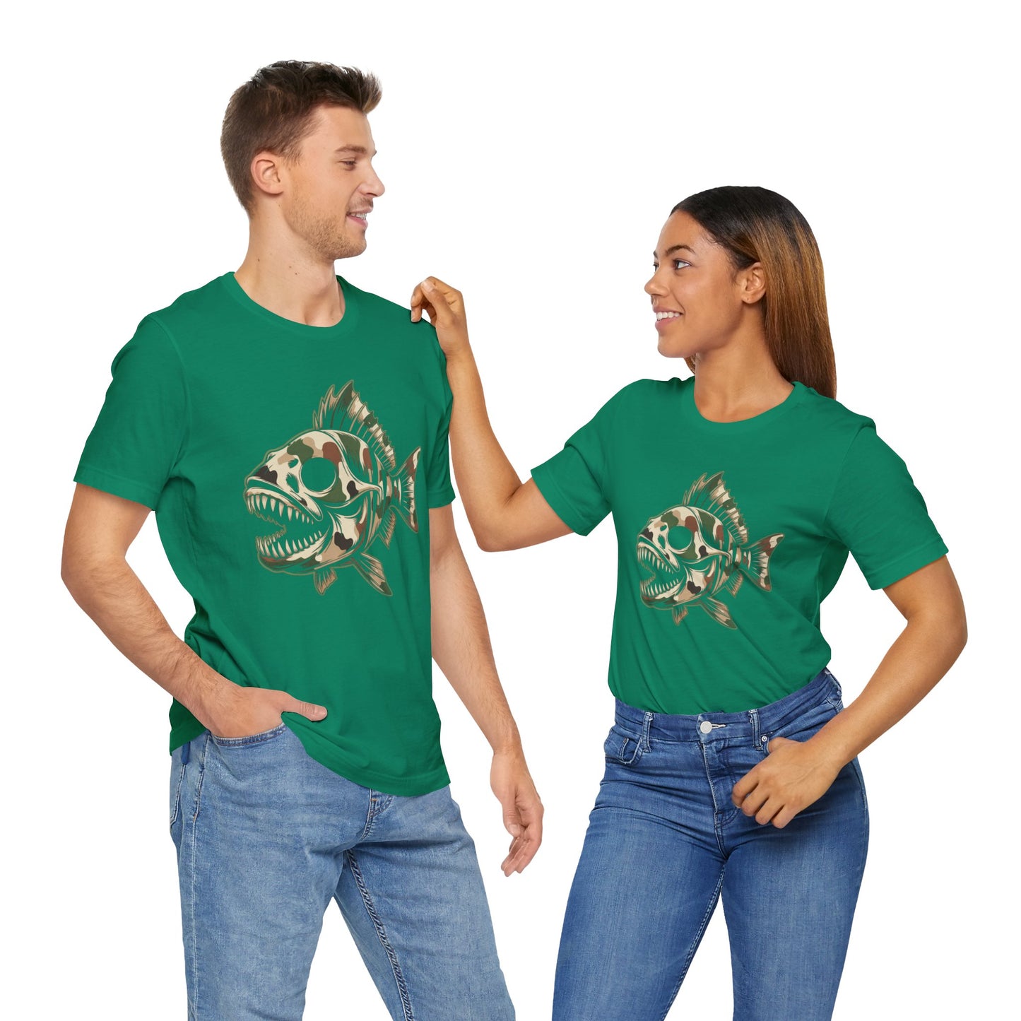 Camo Skeleton Fish T-Shirt