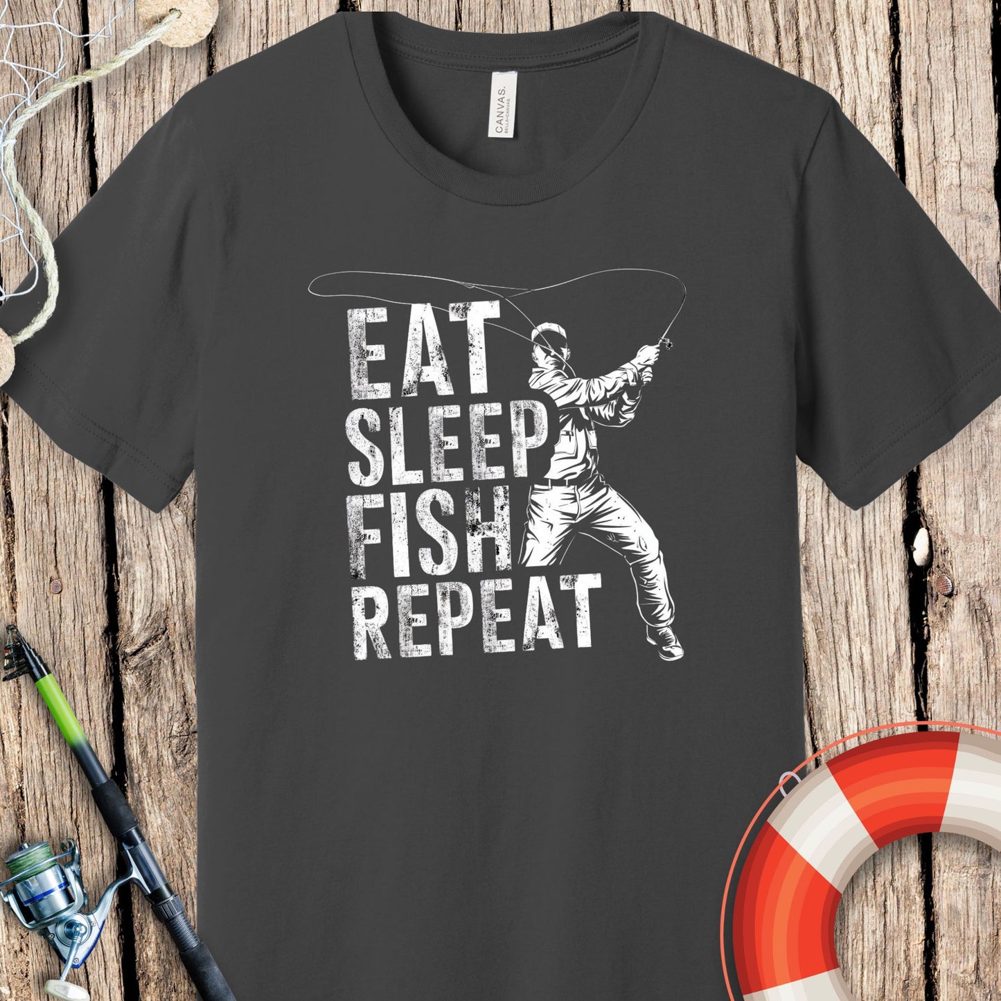 Eat Sleep Fish Mono T-Shirt