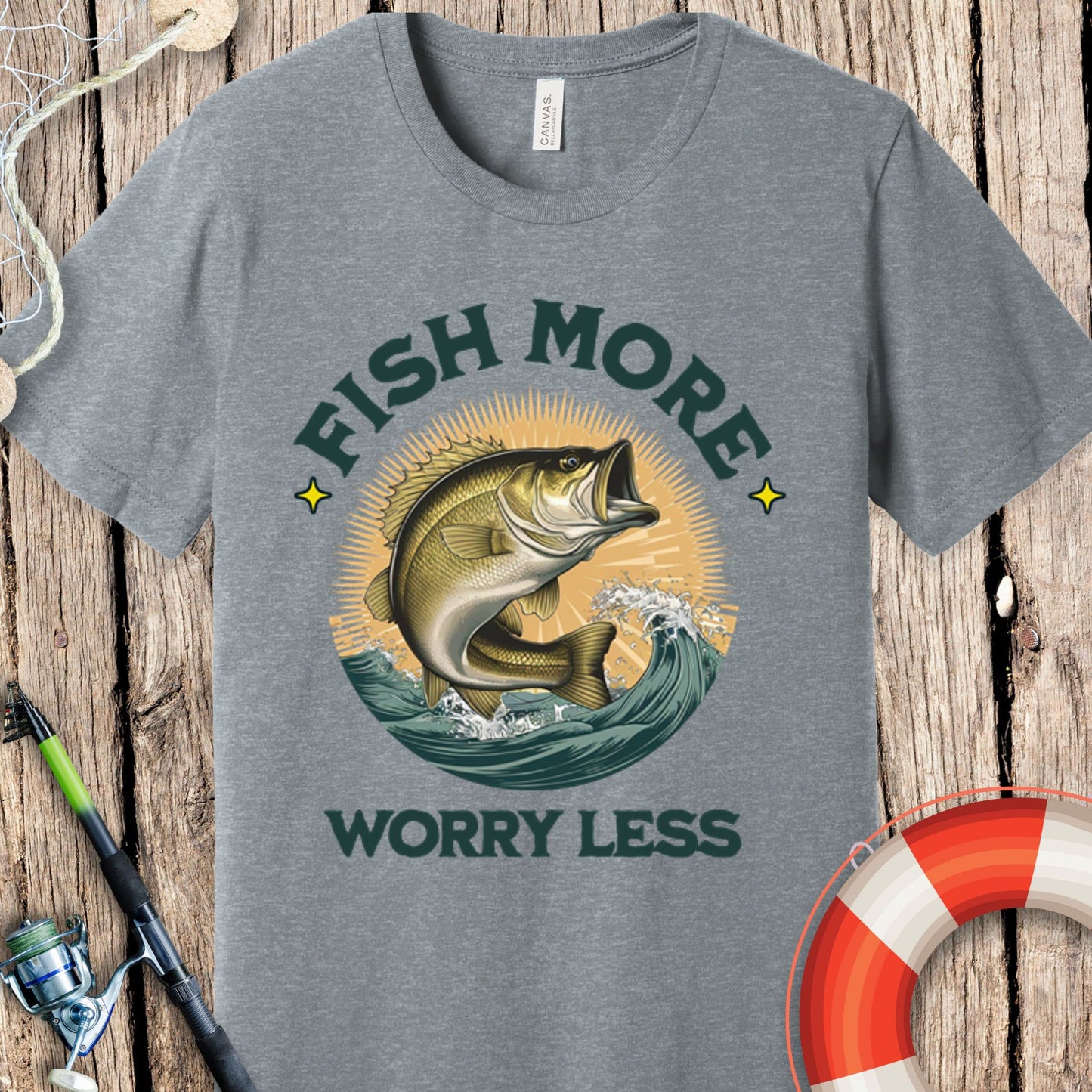 Fish More Worry Less T-Shirt