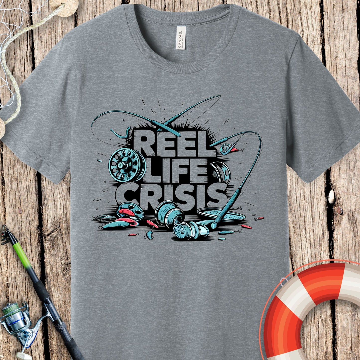 Reel Life Crisis Fishing T-Shirts