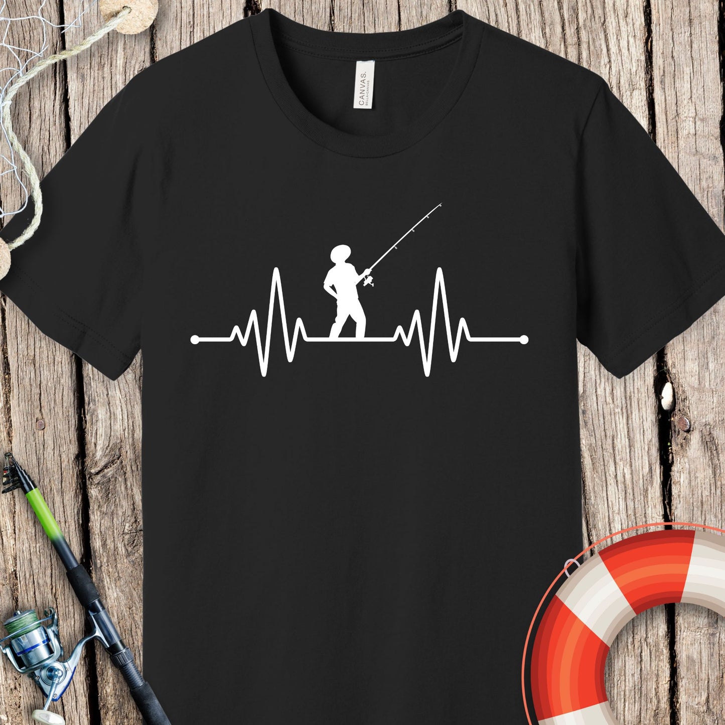 Fishing Heartbeat T-Shirt