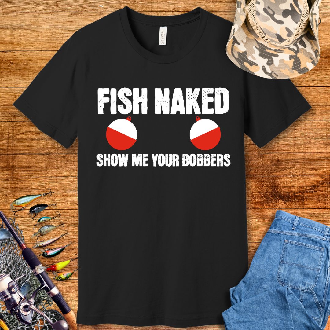 Fish Naked T-Shirt | Fishing Graphics Funny Tee – Cast Cozy