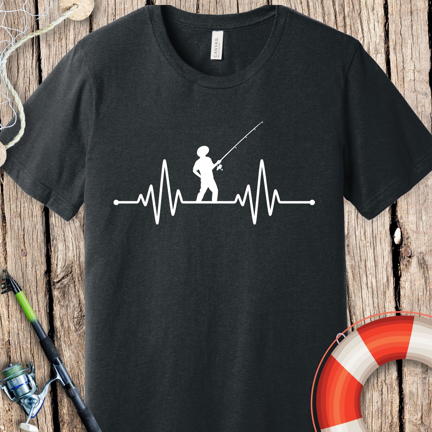 Fishing Heartbeat T-Shirt