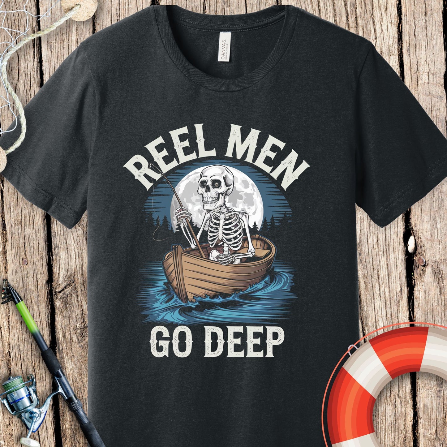 Reel Men Go Deep Fishing T-Shirt