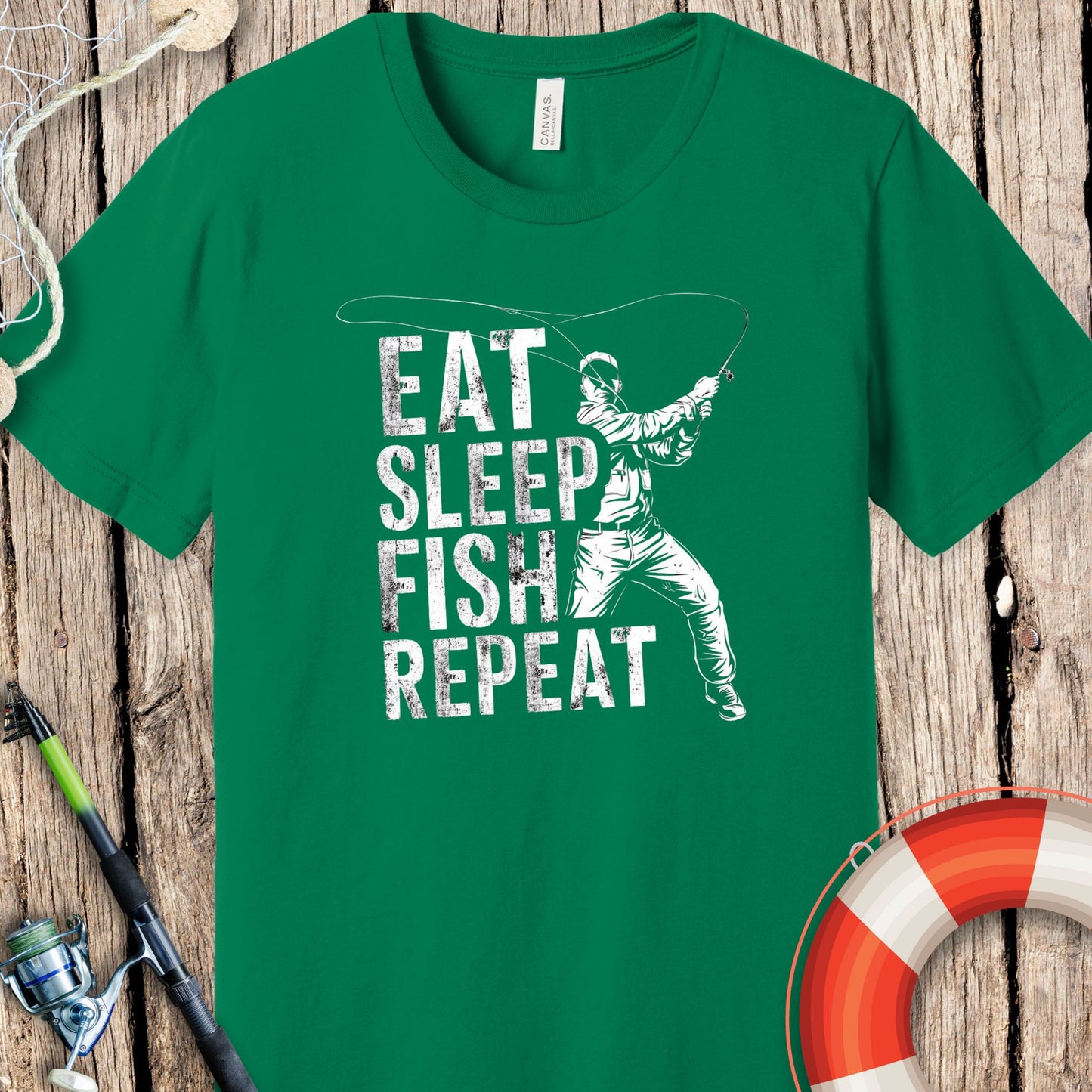 Eat Sleep Fish Mono T-Shirt