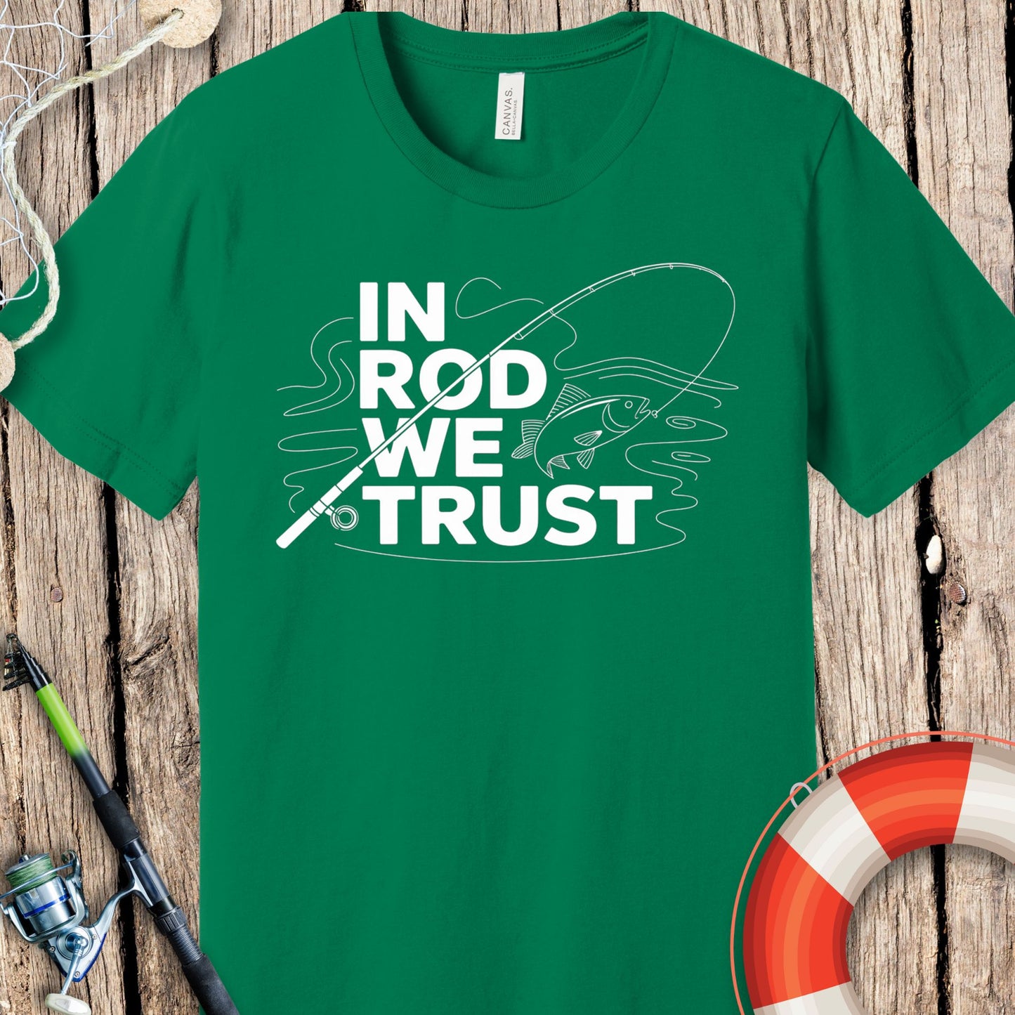 In Rod We Trust Fishing T-Shirt