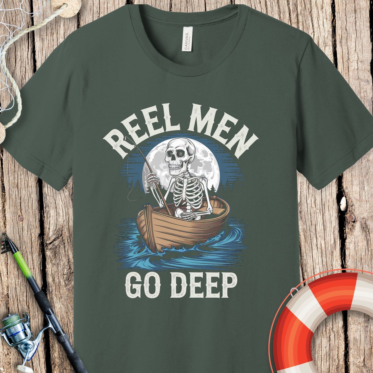 Reel Men Go Deep Fishing T-Shirt