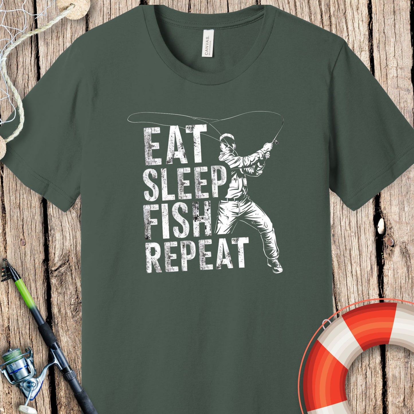 Eat Sleep Fish Mono T-Shirt