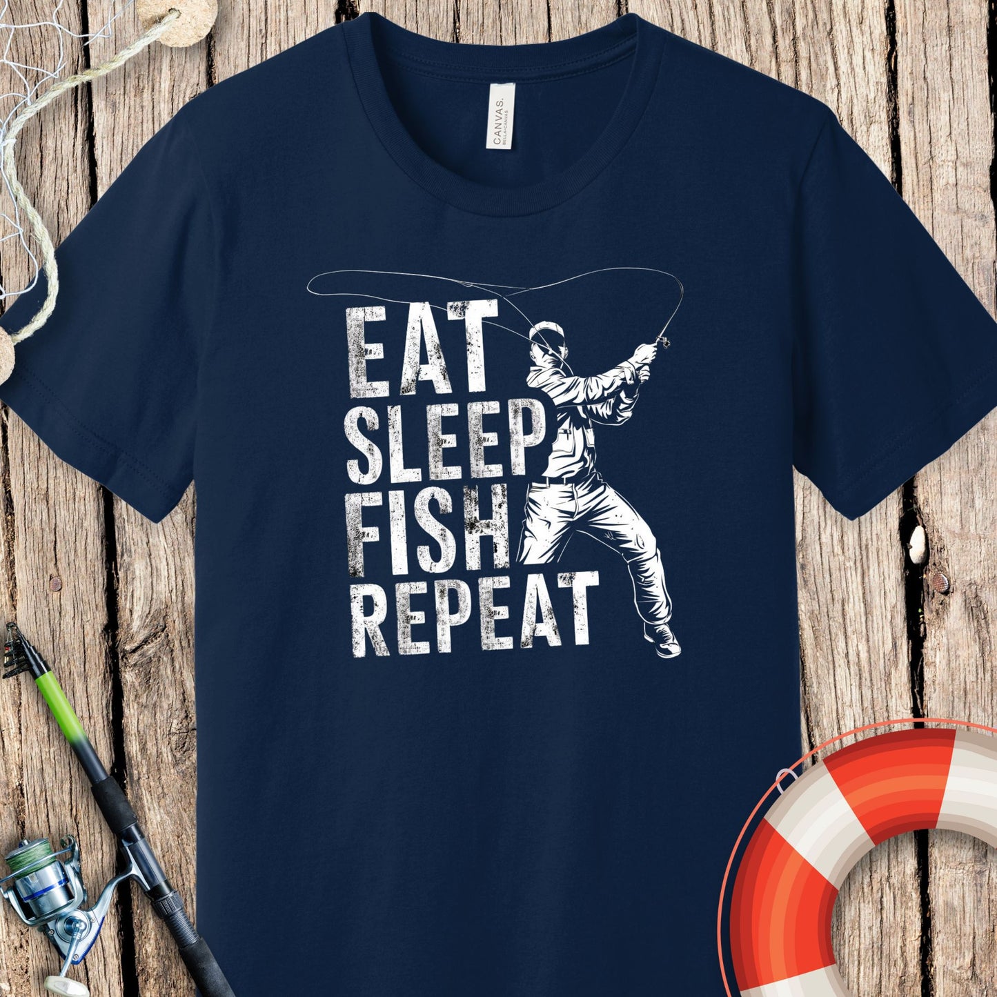 Eat Sleep Fish Mono T-Shirt
