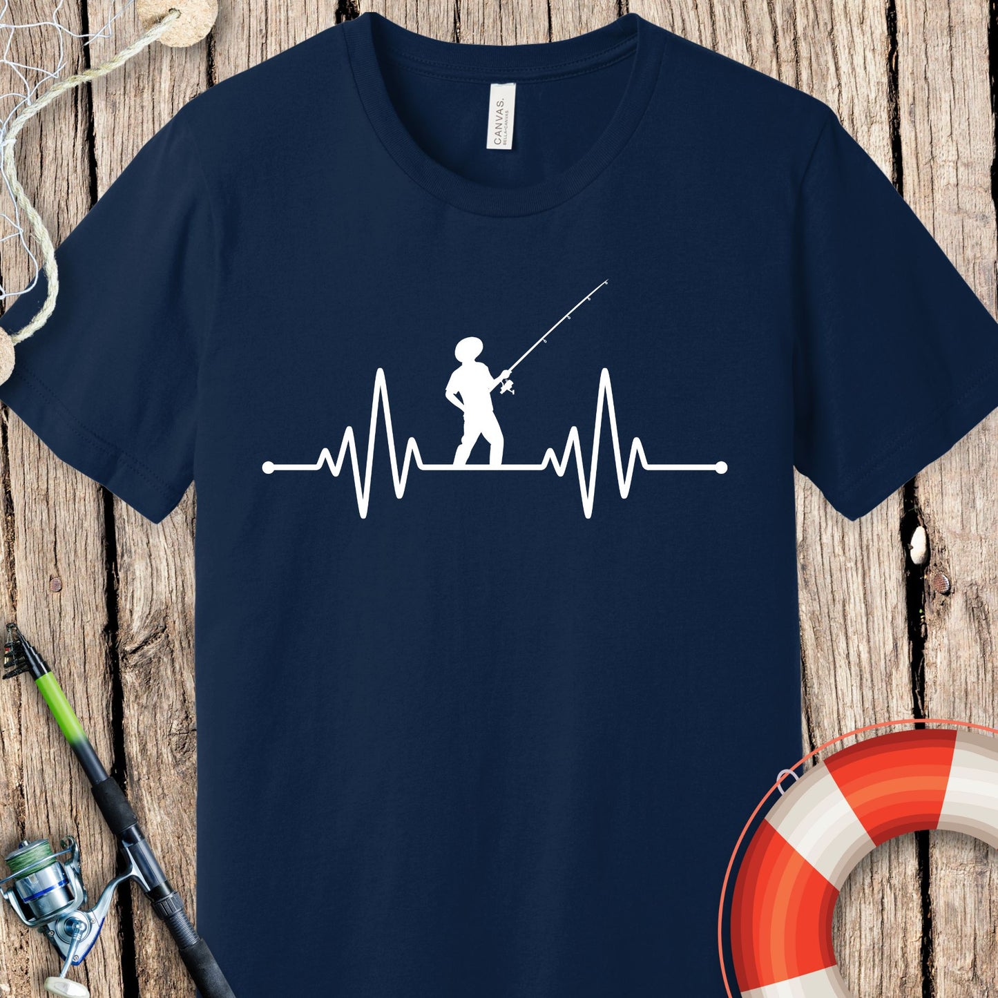 Fishing Heartbeat T-Shirt