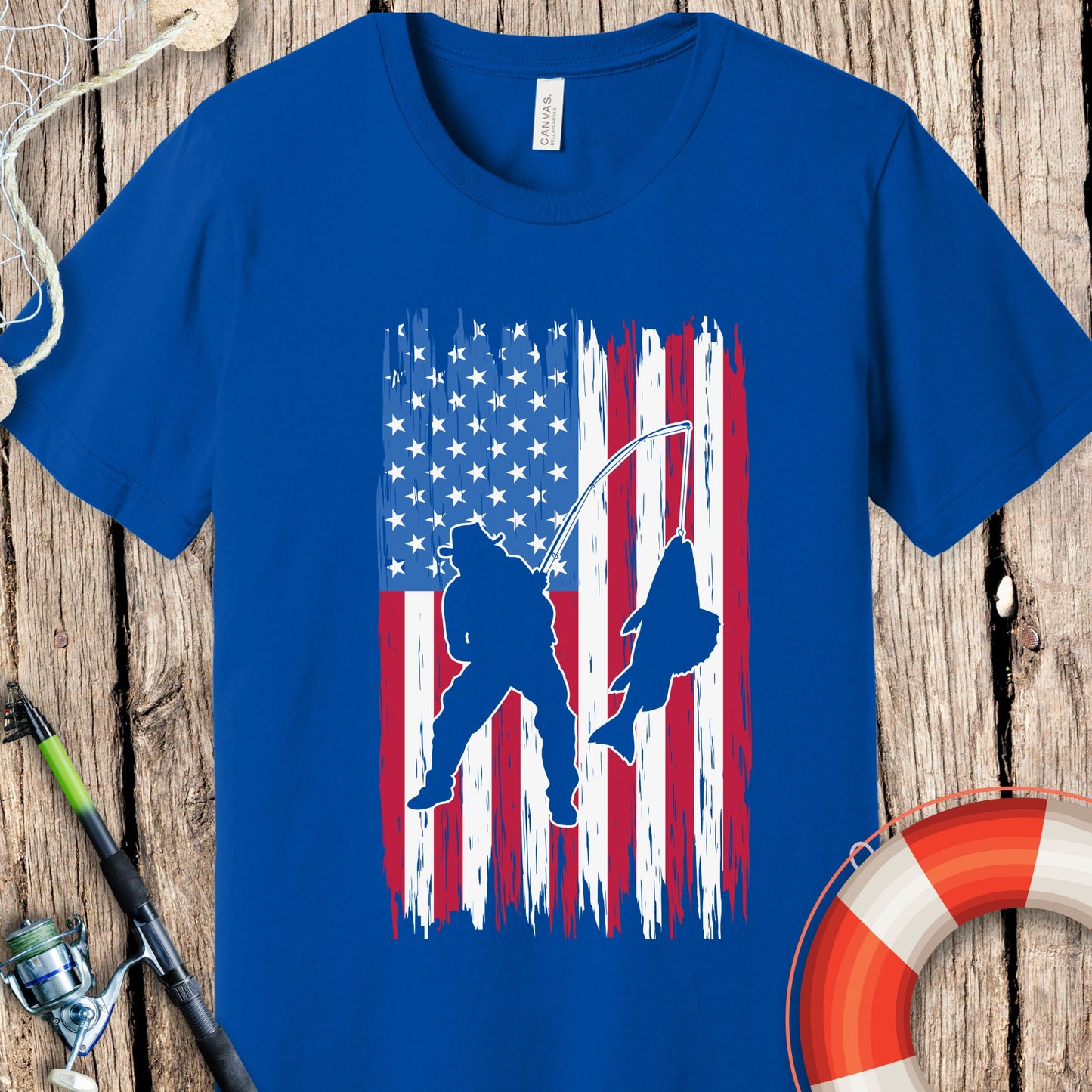 American Flag Fishing T-Shirt