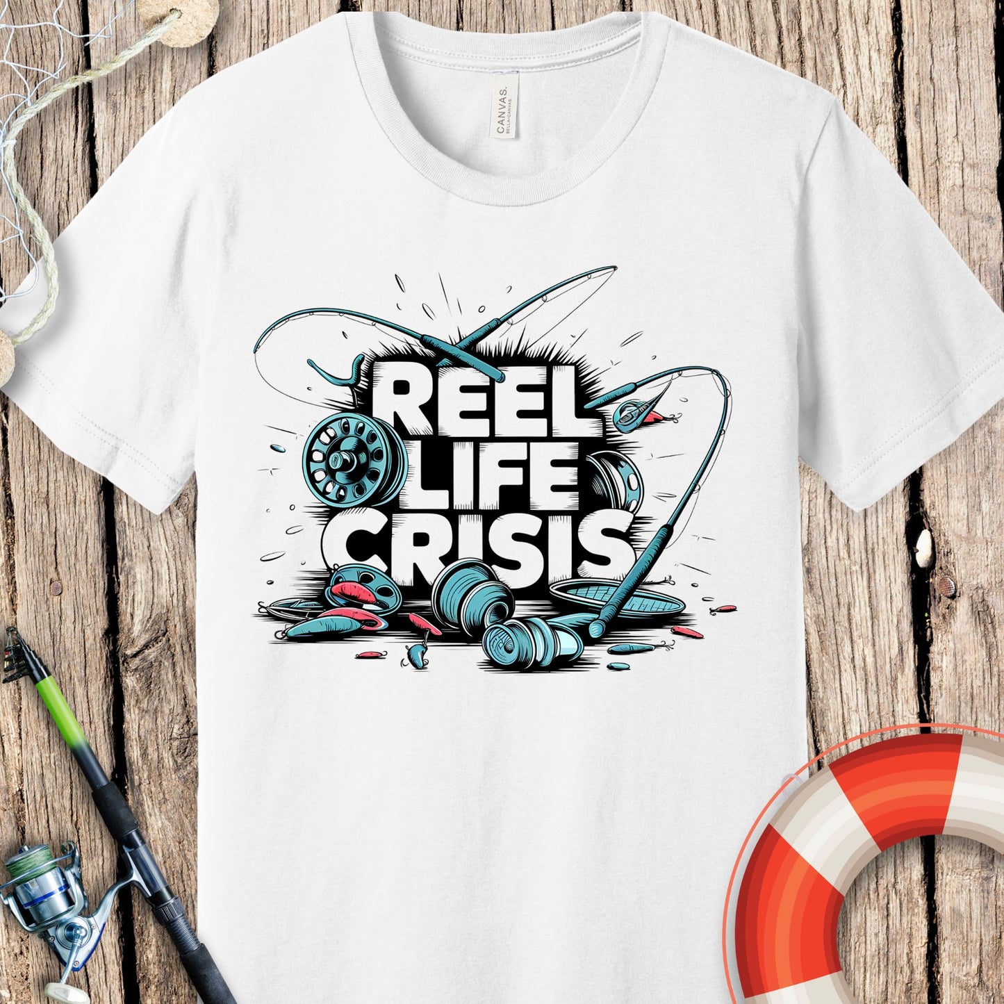 Reel Life Crisis Fishing T-Shirts