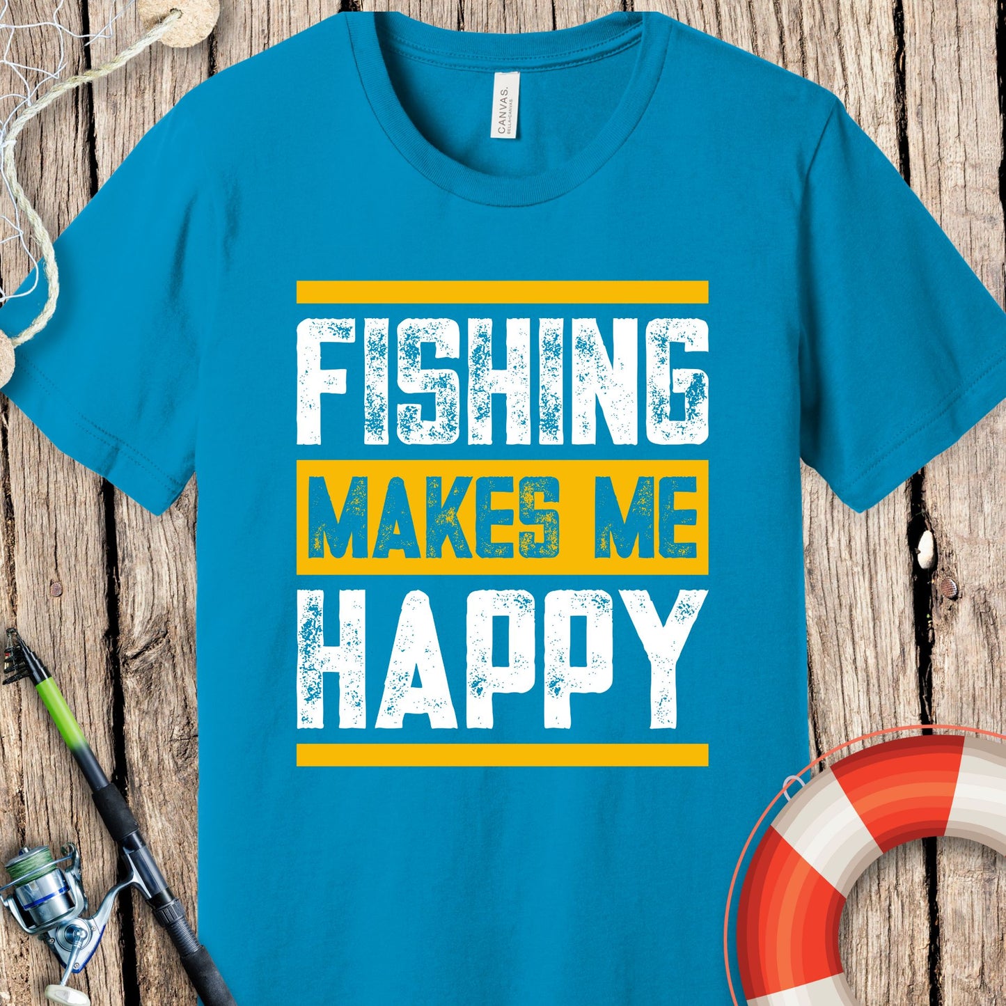 Fishing Makes Me Happy T-Shirt