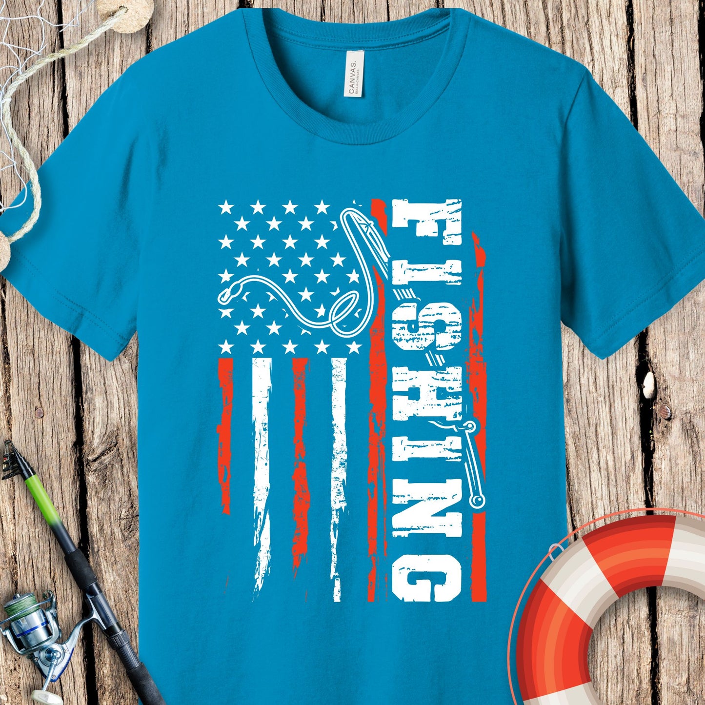 American Flag Fishing T-Shirt