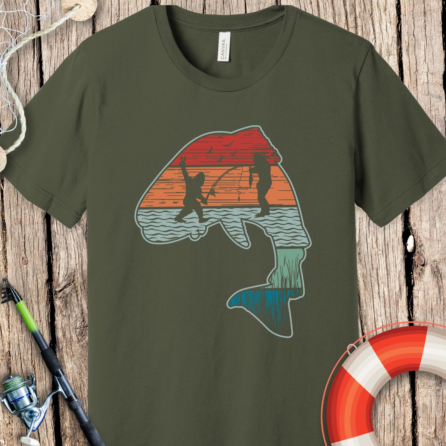 Bigfoot Fish T Shirt