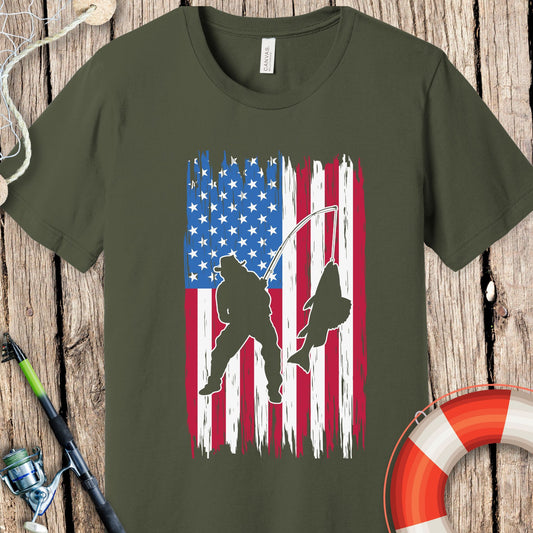 American Flag Fishing T-Shirt