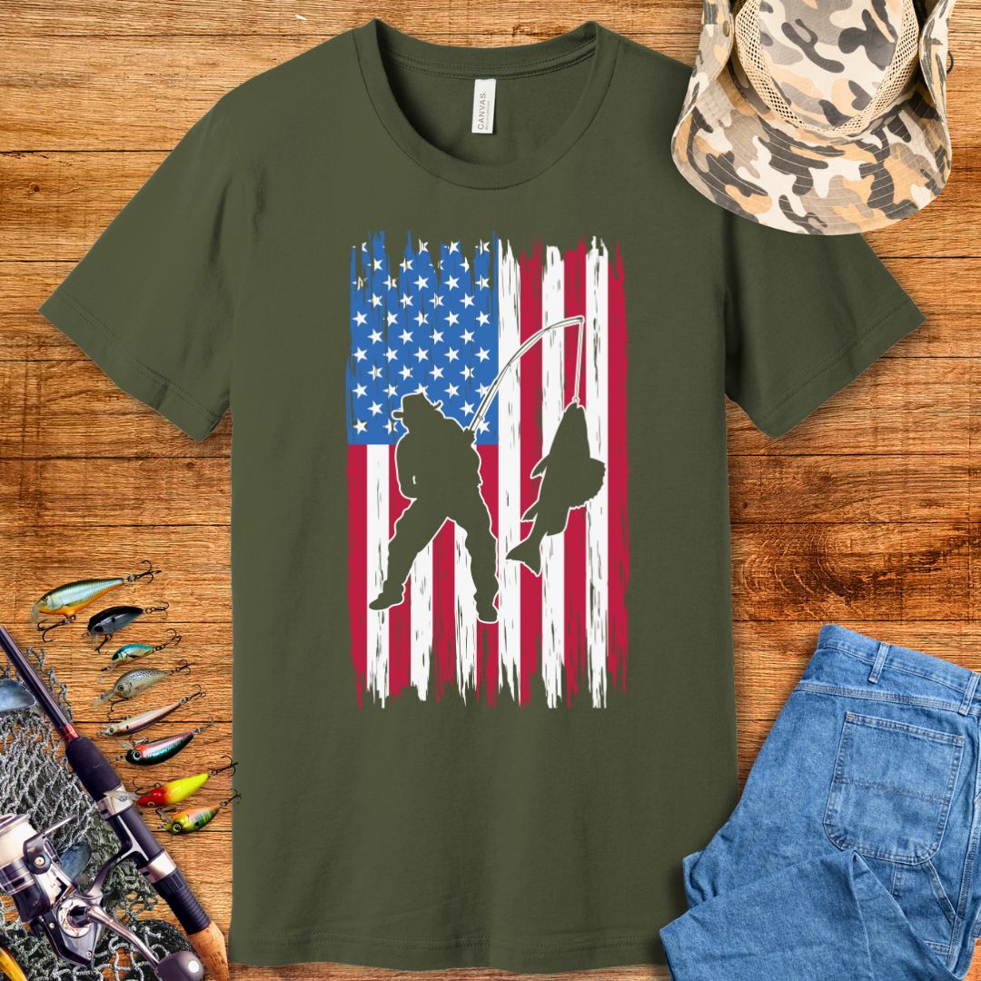 American Flag Fishing T-Shirt