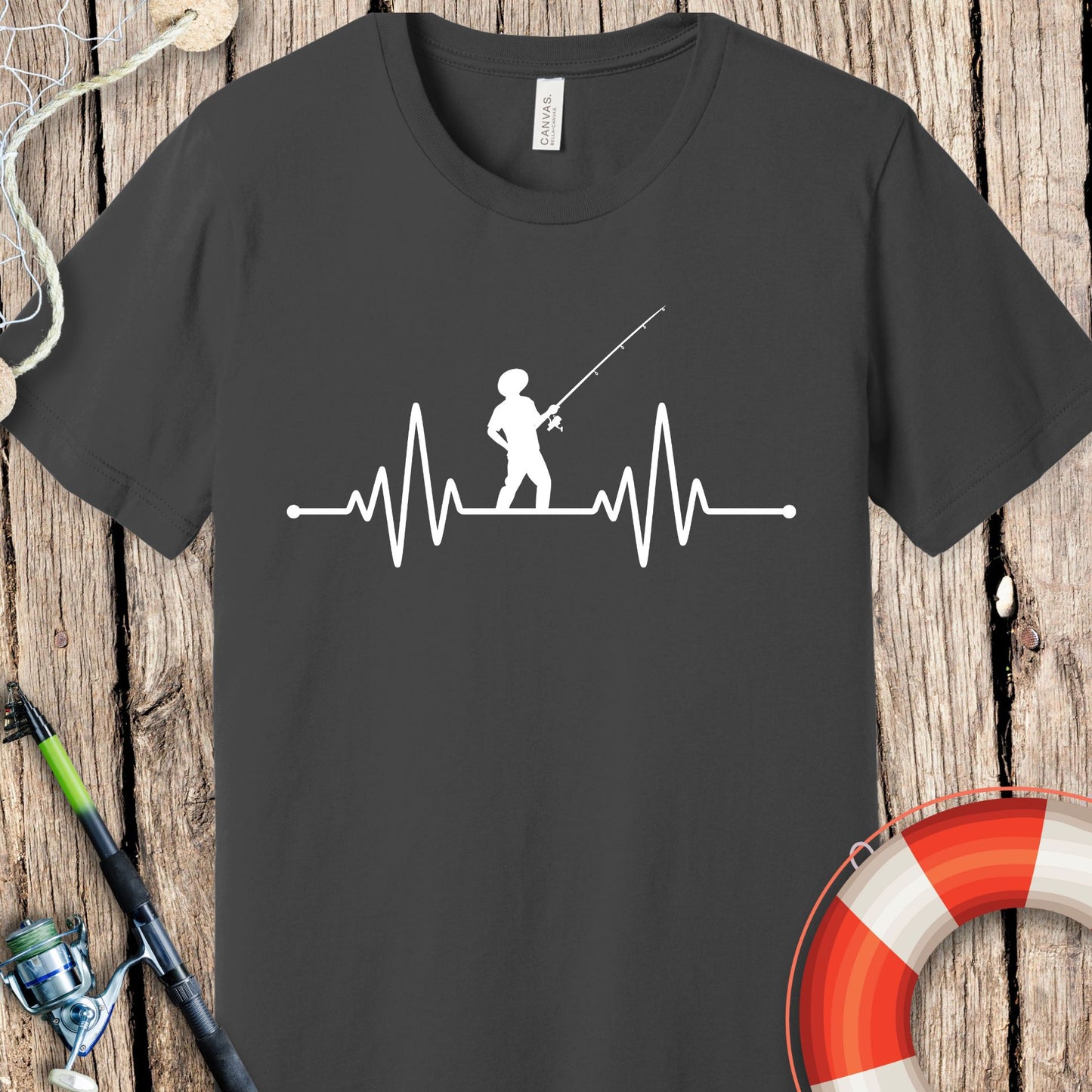 Fishing Heartbeat T-Shirt