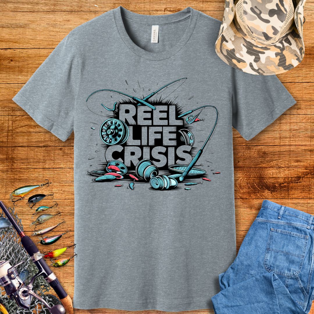 Reel Life Crisis Fishing T-Shirts