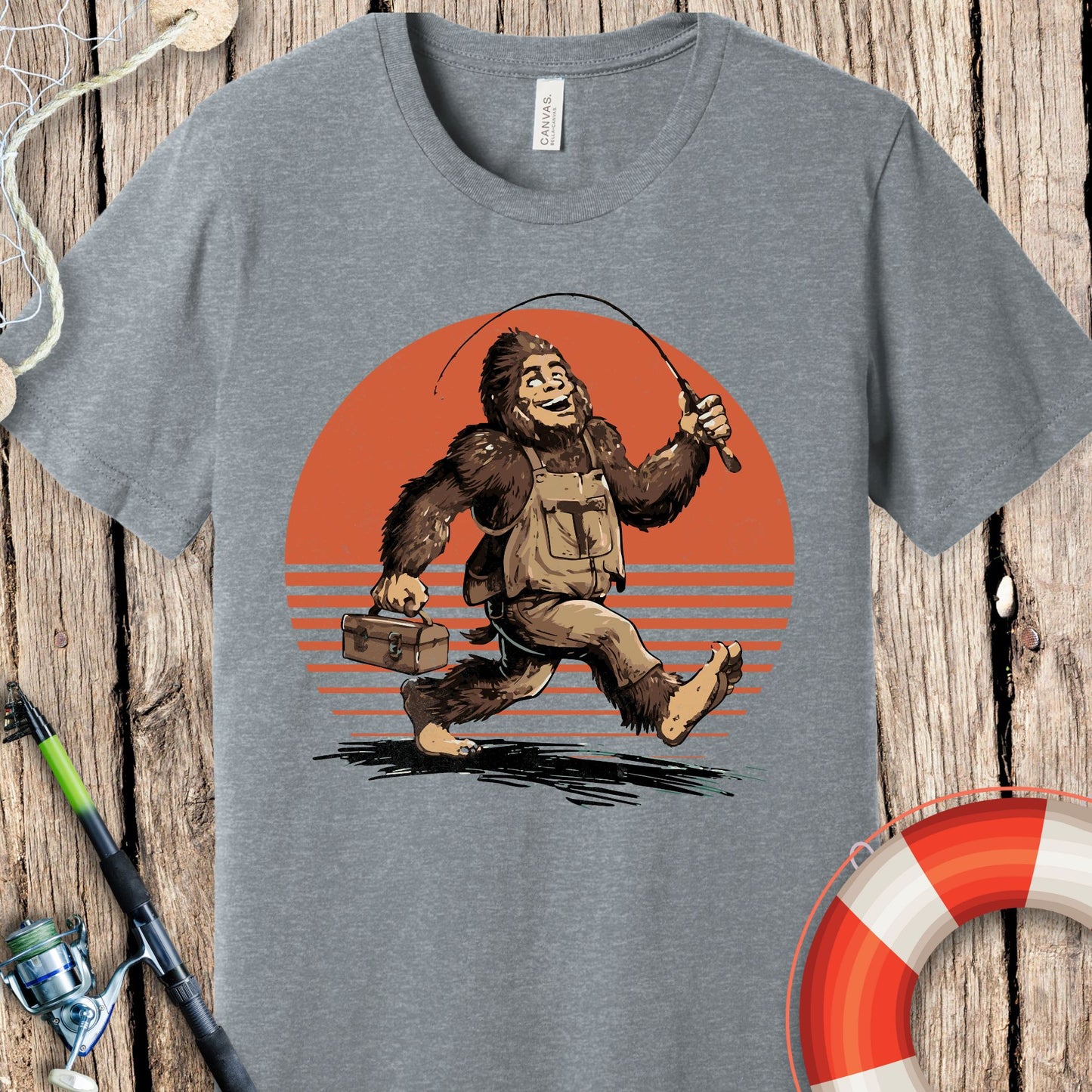 Bigfoot Fishing T-Shirt