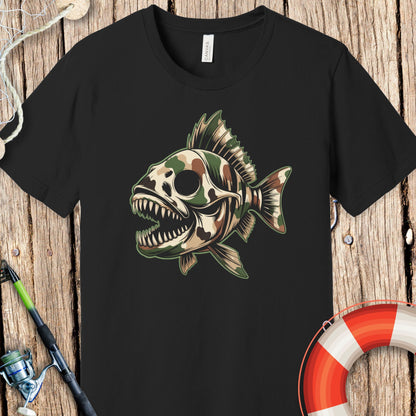 Camo Skeleton Fish T-Shirt