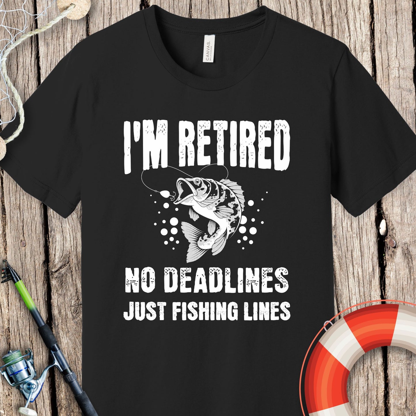 I'm Retired Fishing Lines T-Shirt