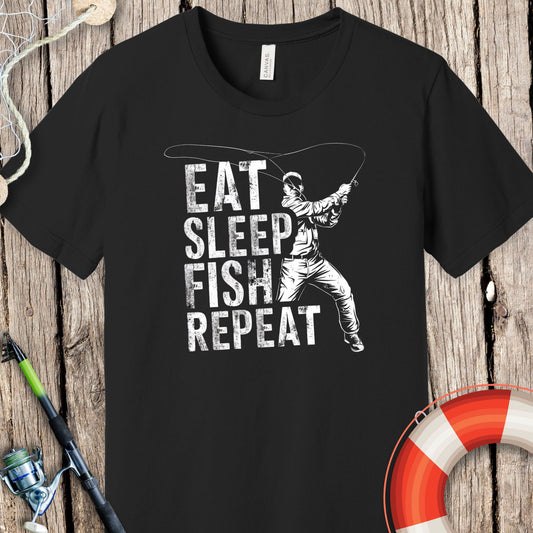 Eat Sleep Fish Mono T-Shirt