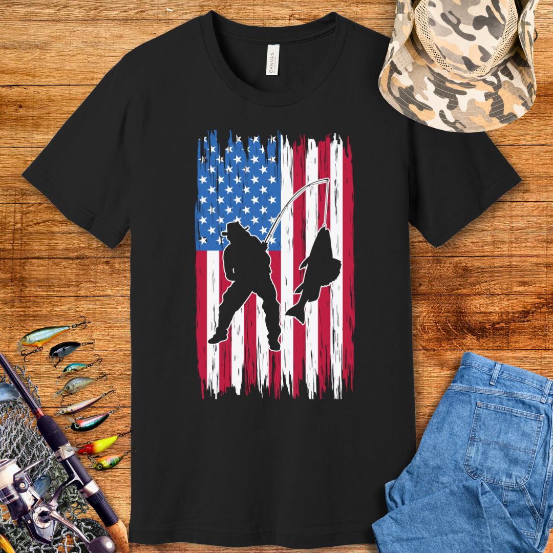 American Flag Fishing T-Shirt