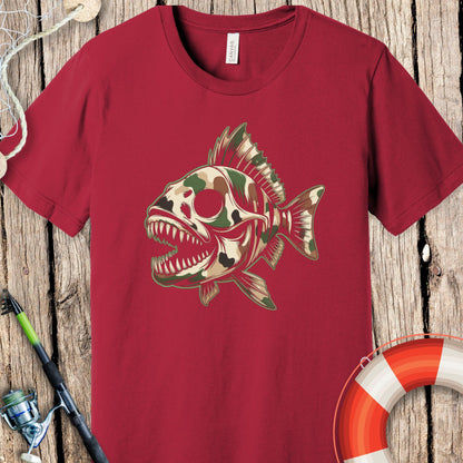 Camo Skeleton Fish T-Shirt
