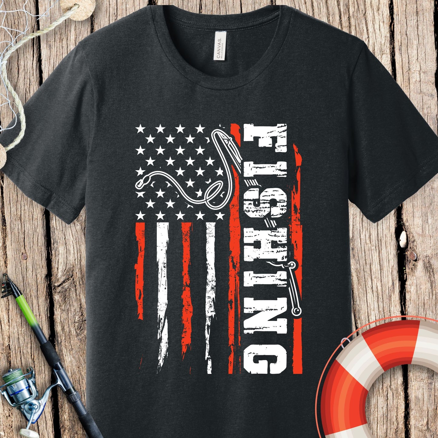 American Flag Fishing T-Shirt