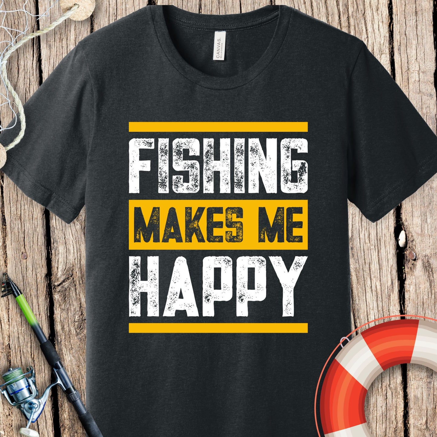 Fishing Makes Me Happy T-Shirt