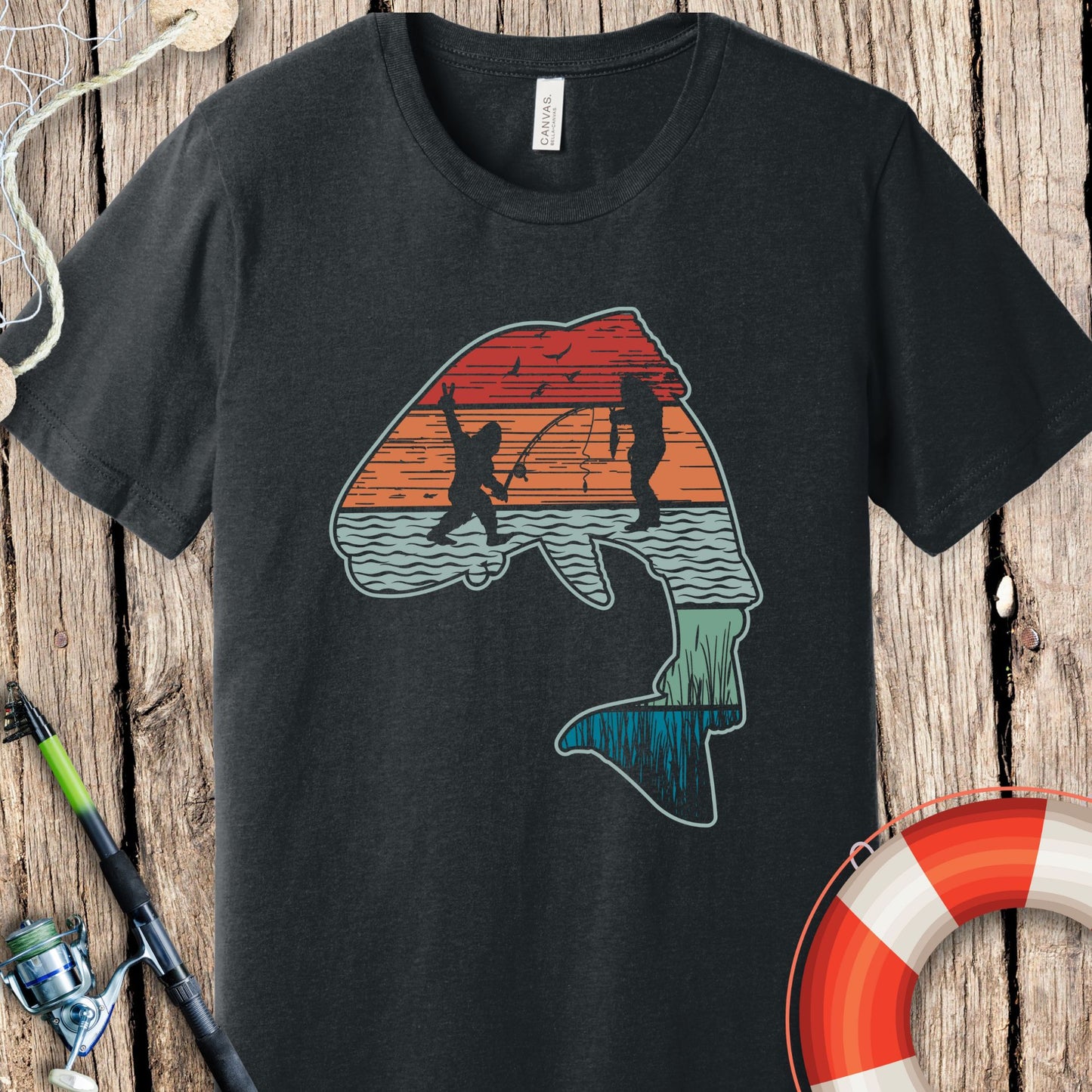 Bigfoot Fish T Shirt