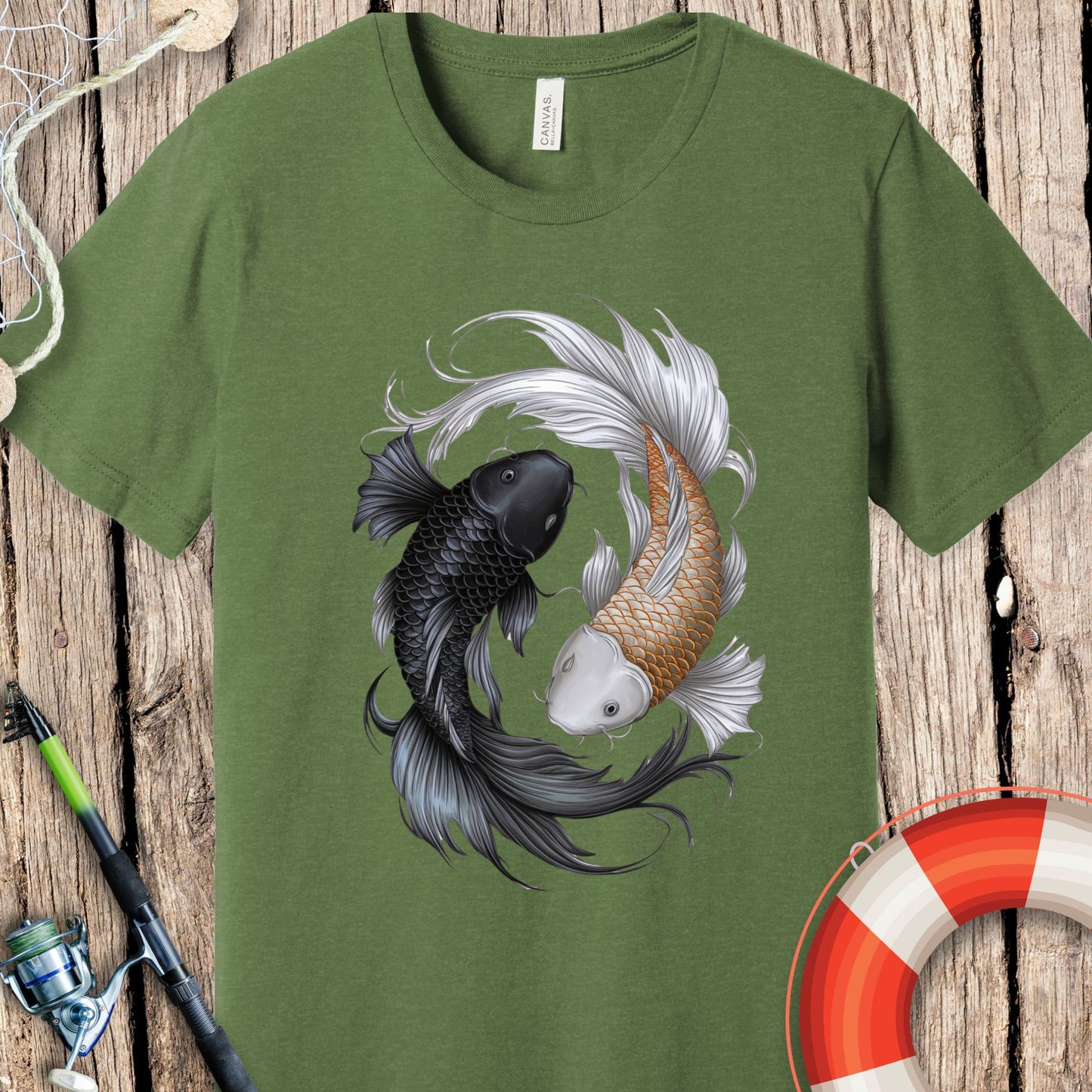 Fish Koi Yin Yang T-Shirt