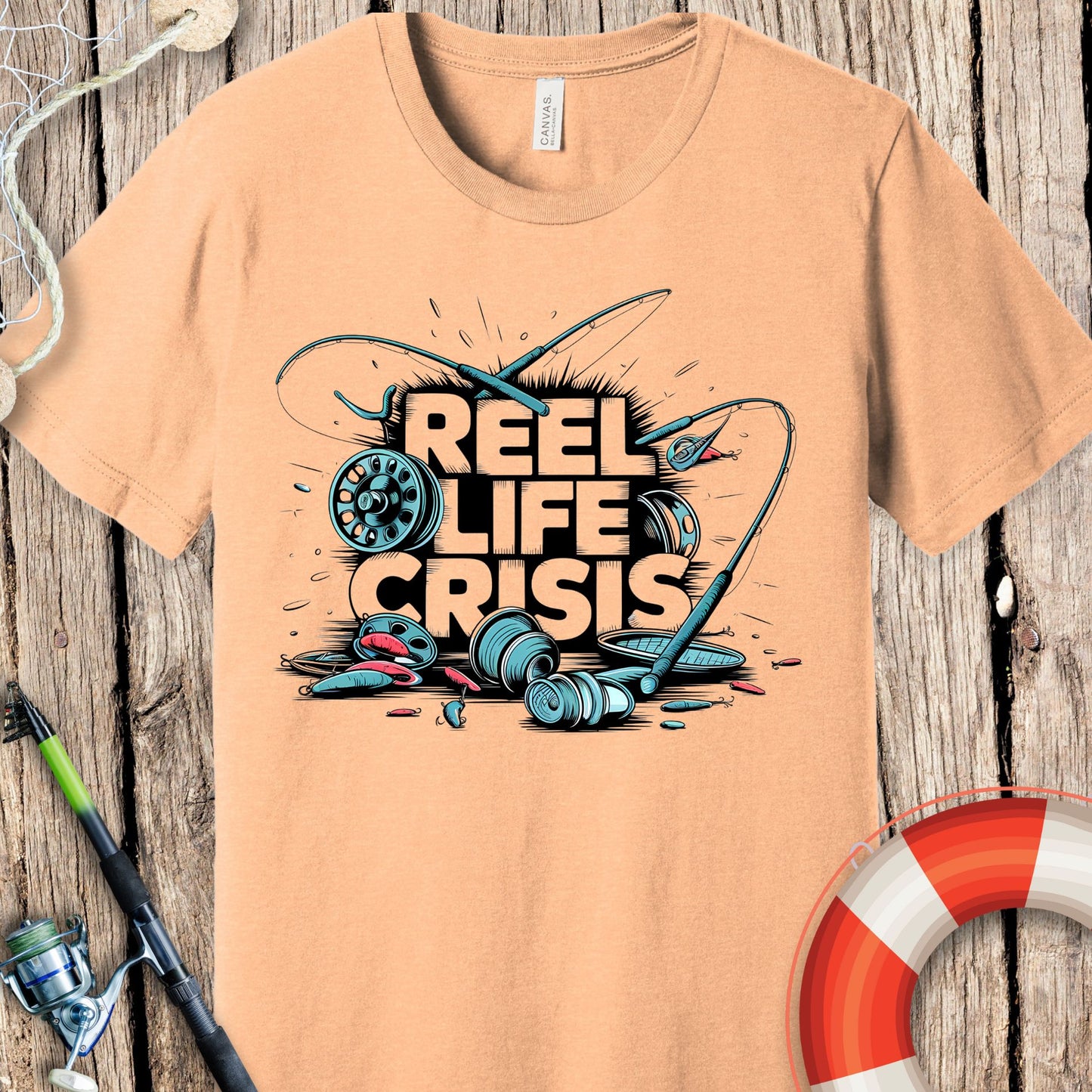 Reel Life Crisis Fishing T-Shirts