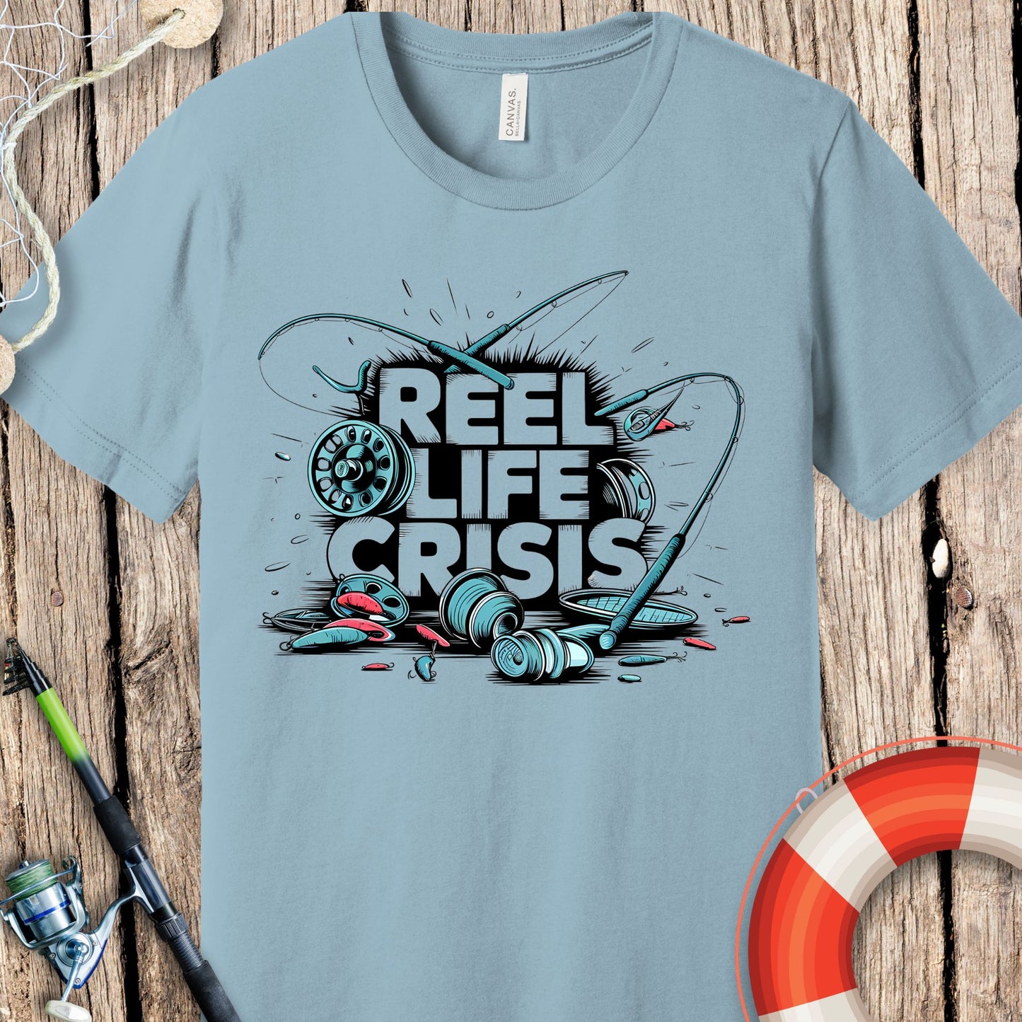 Reel Life Crisis Fishing T-Shirts