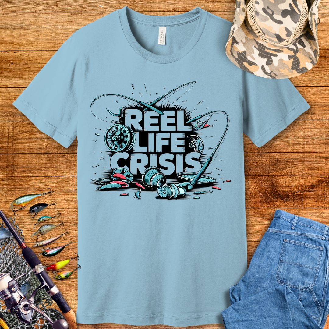 Reel Life Crisis Fishing T-Shirts