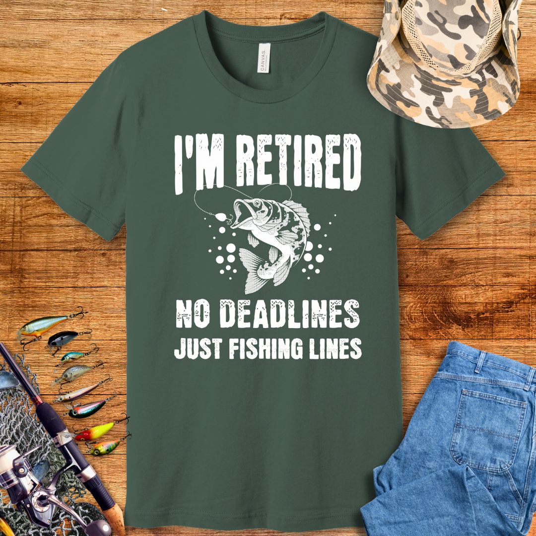 I'm Retired Fishing Lines T-Shirt