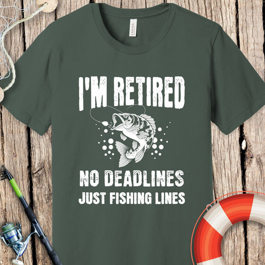 I'm Retired Fishing Lines T-Shirt