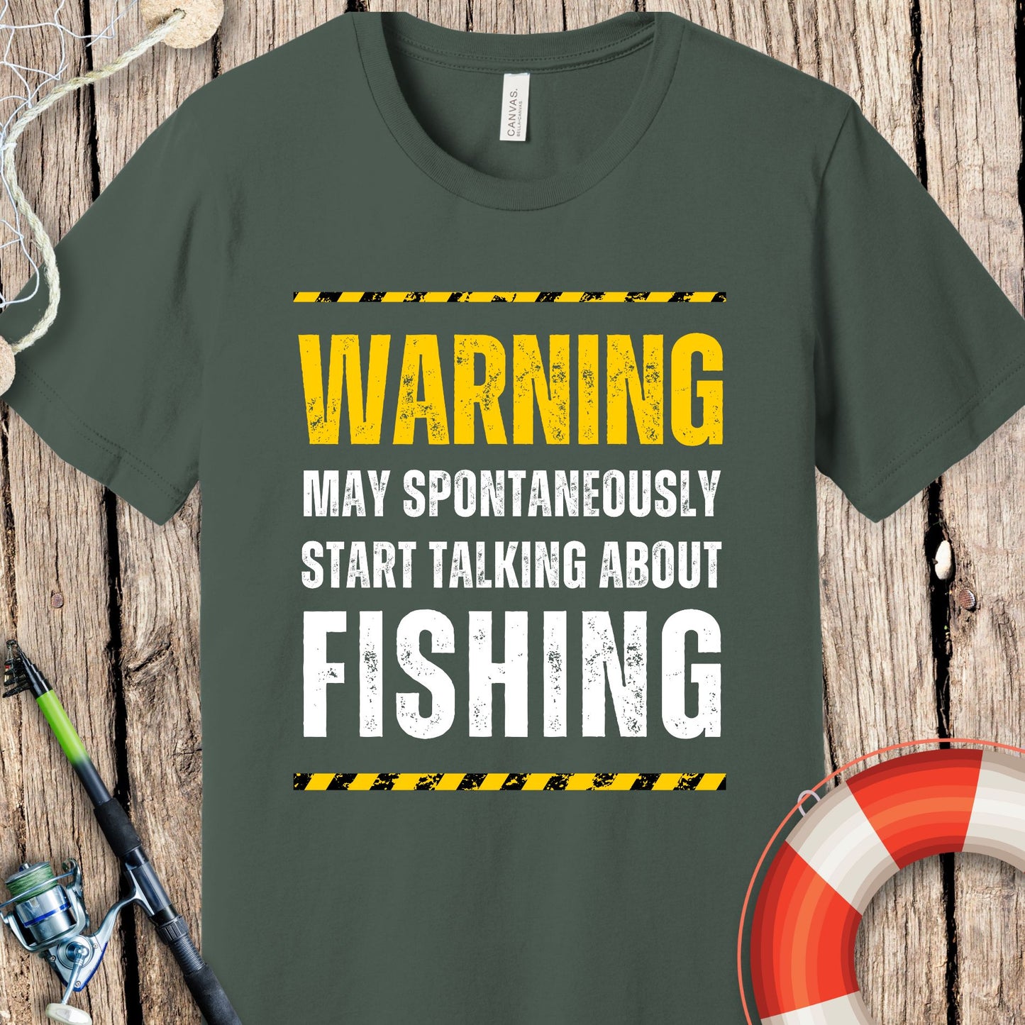 Warning Talk Fishing T Shirt