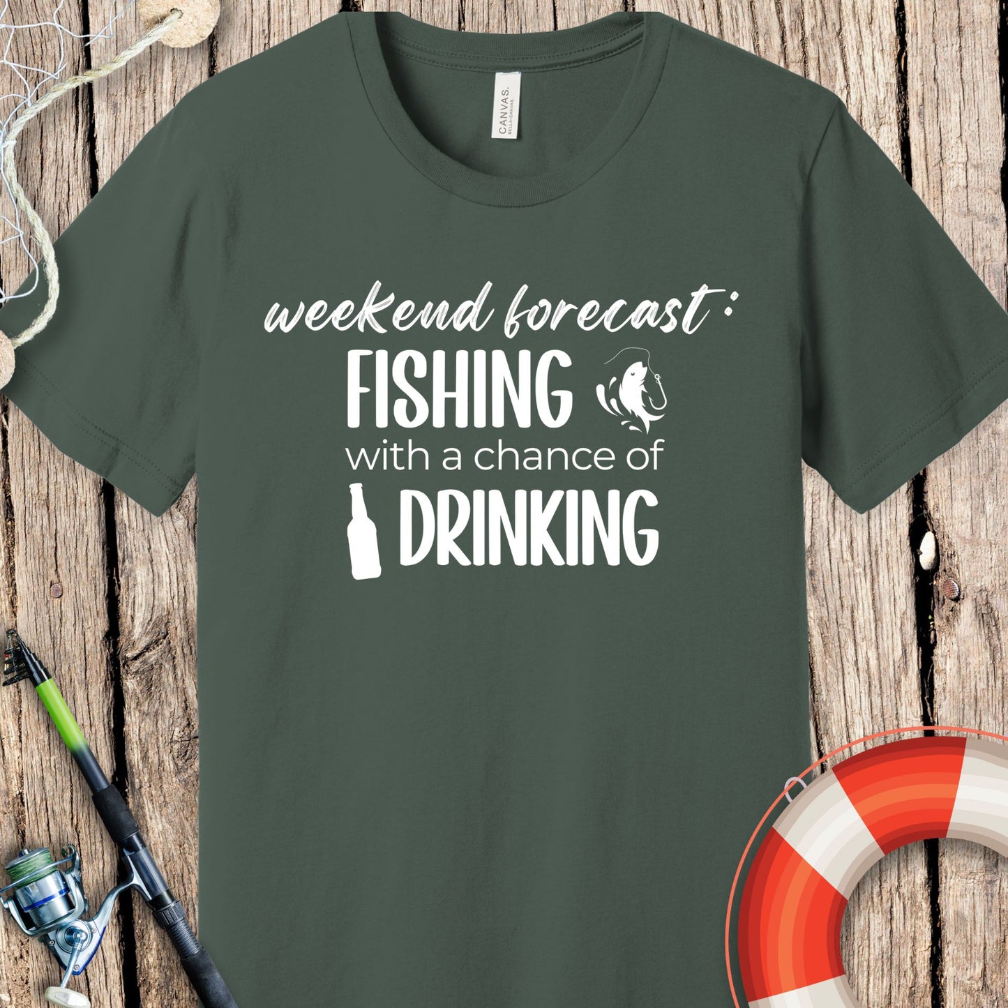 Weekend Forecast Fishing T Shirt