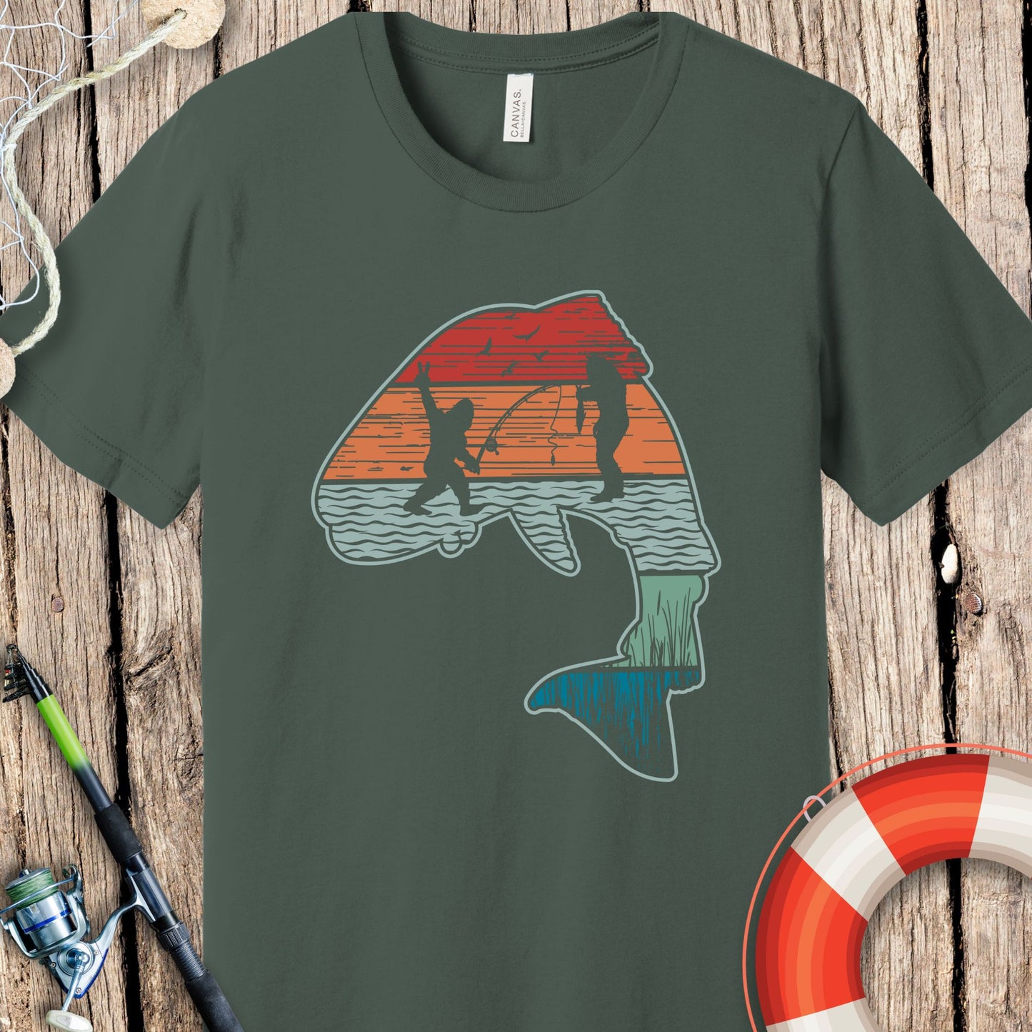 Bigfoot Fish T Shirt