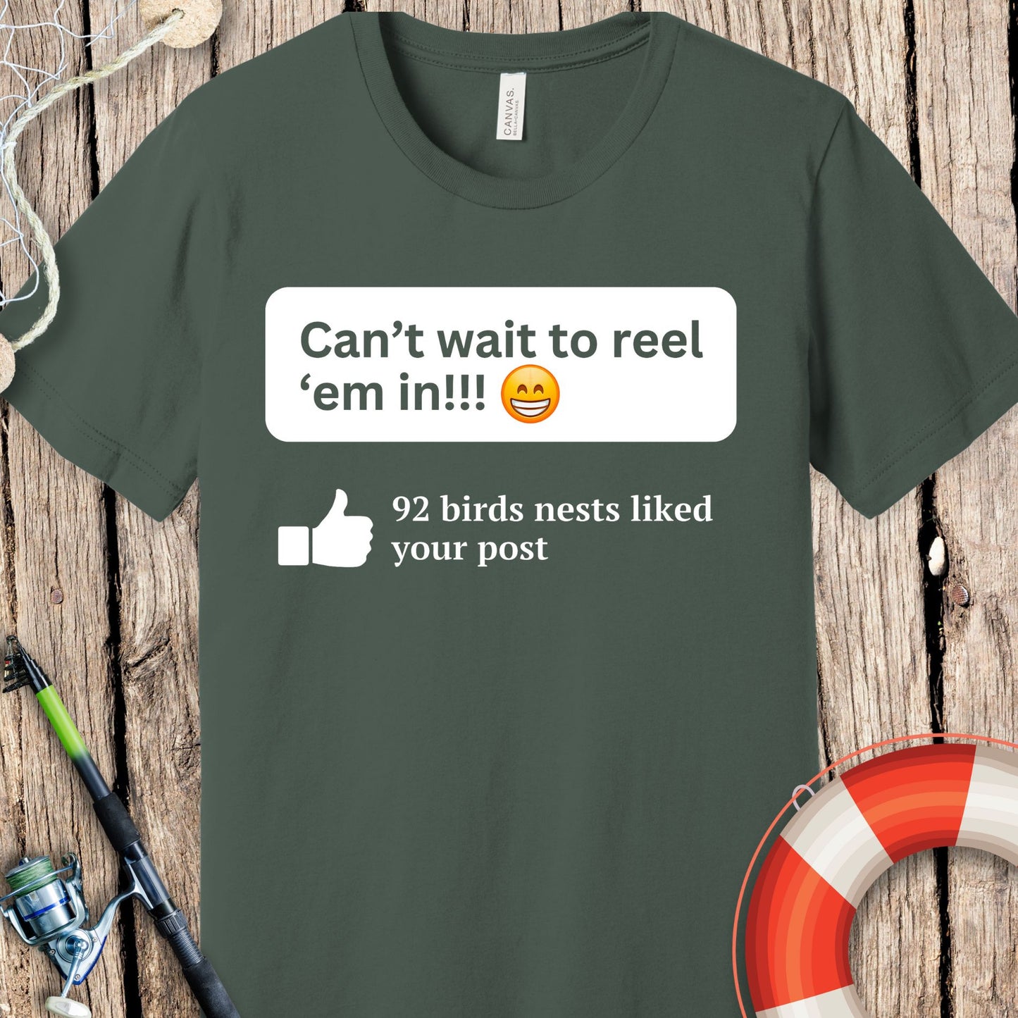 Can't Wait Reel Fishing T Shirt