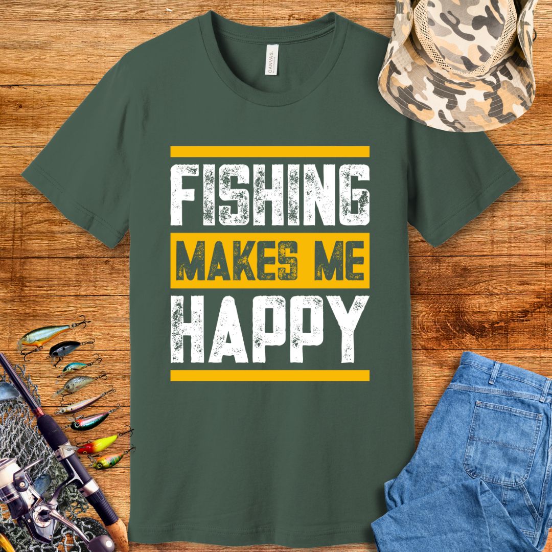 Fishing Makes Me Happy T-Shirt